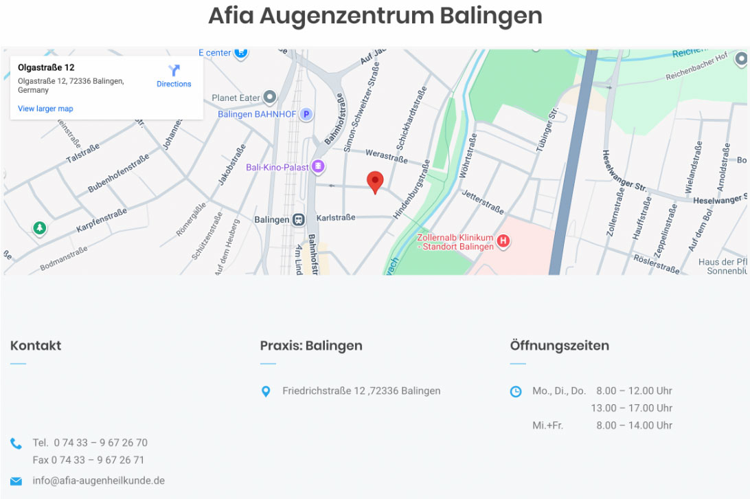 Afia Augenzentrum Balingen