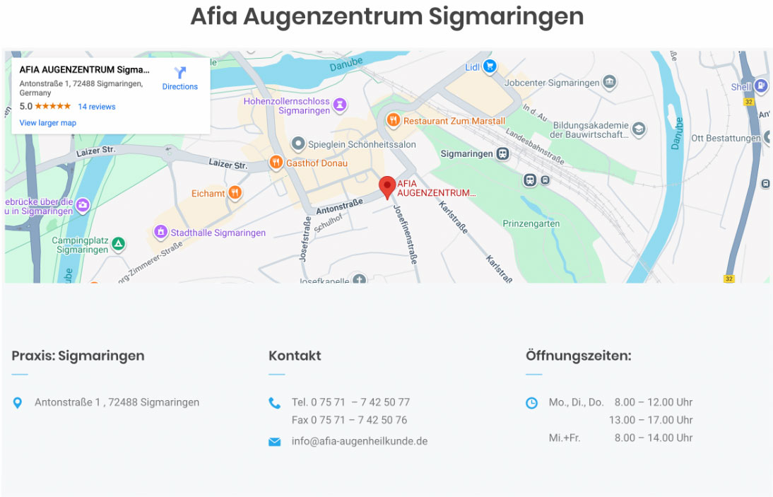 Afia Augenzentrum Sigmaringen